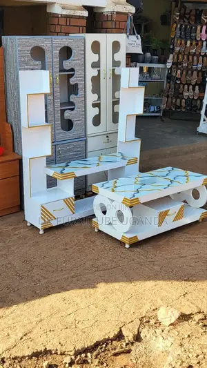 Tv Stand White and Gold Available Both