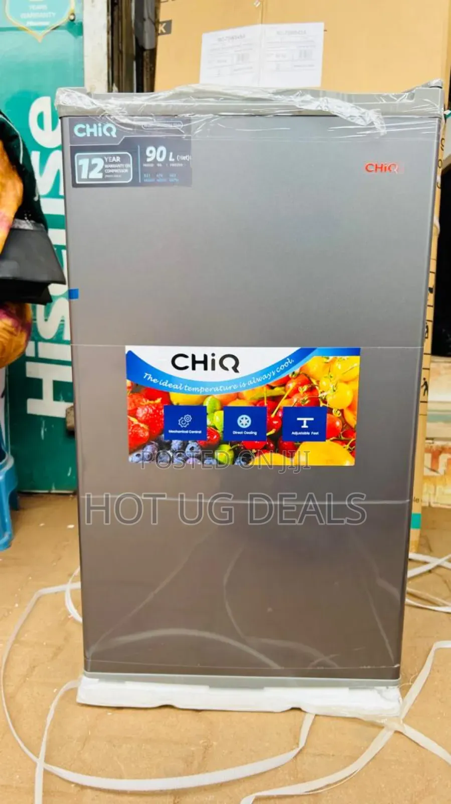 Chiq 120 Liters Single Door Refrigerator Grey (3yrs Wrnty)