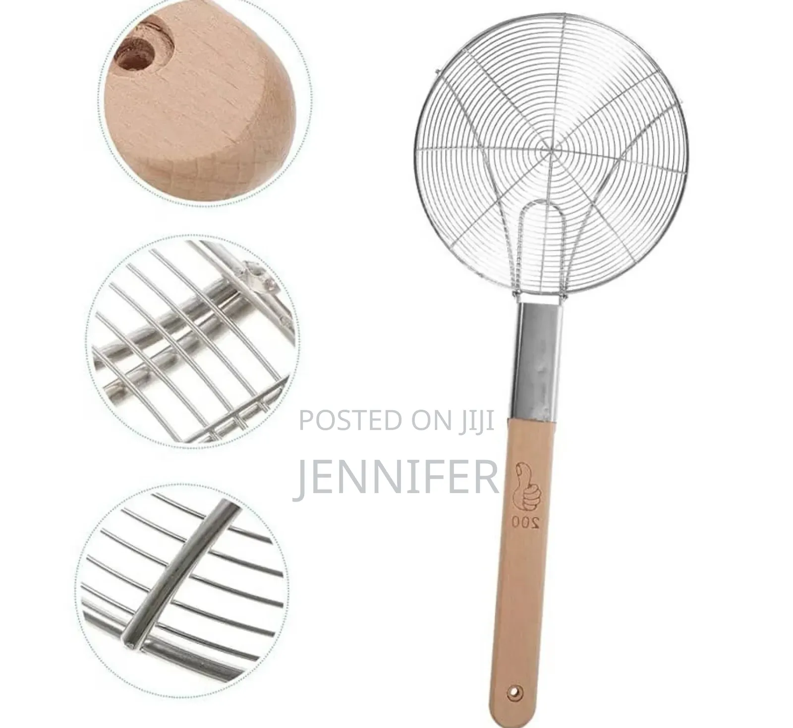 Stainless Steel Mesh Strainer With Wooden Handle