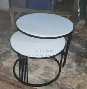 Black Round Metal Center Table