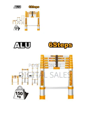 Ingco Hlad08061-Telescopic Ladder-Orange