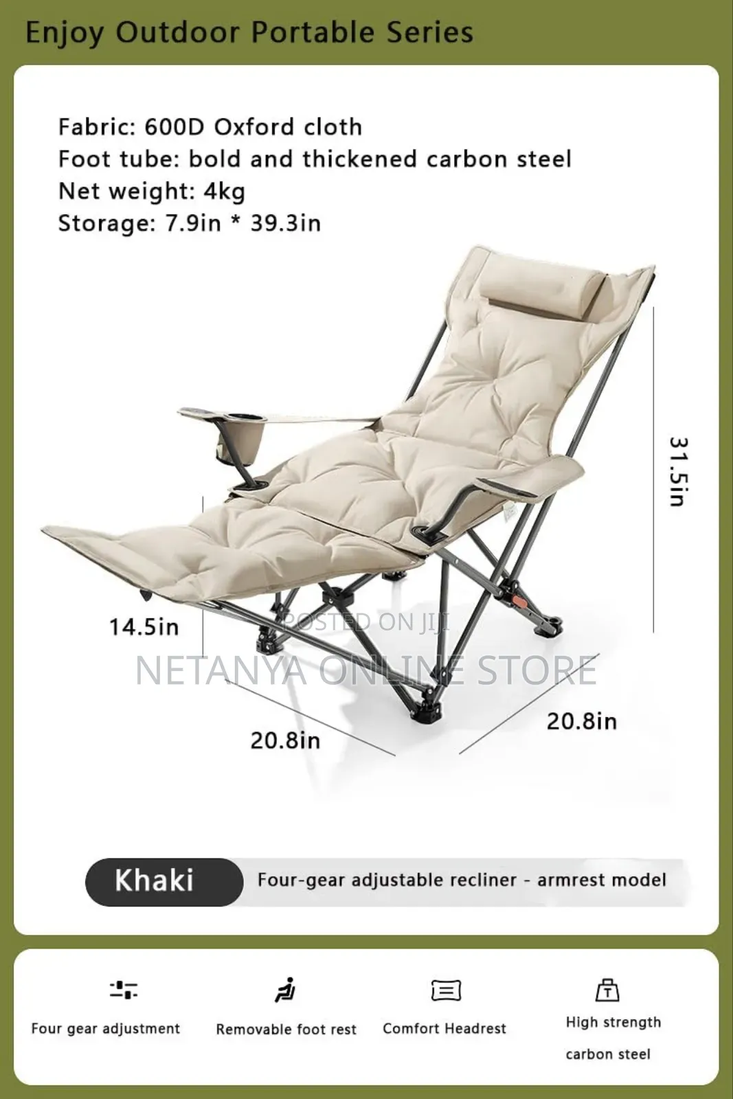 Dual Purpose Portable Folding Camping Chair