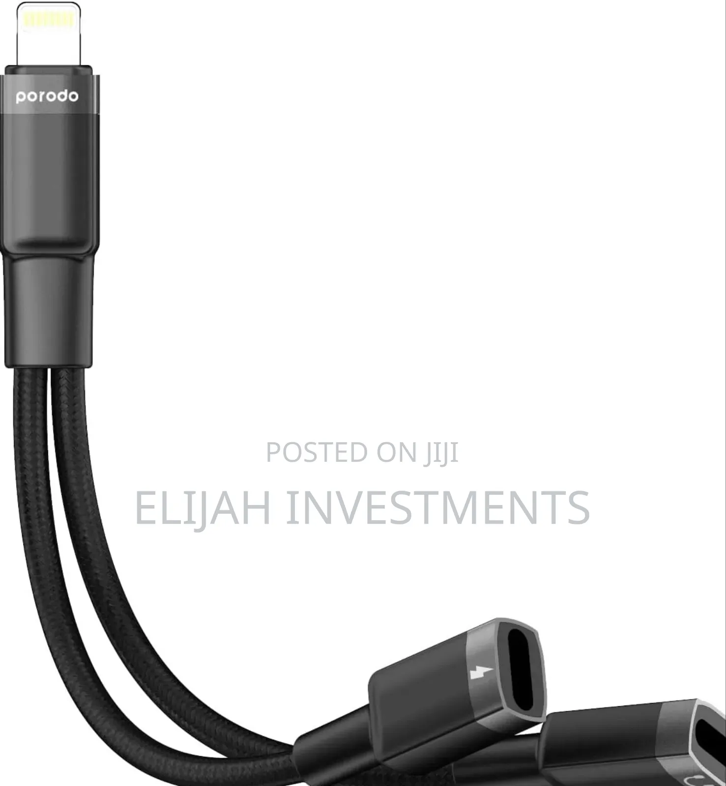 Porodo Lightning Connector Audio Charge Adapter