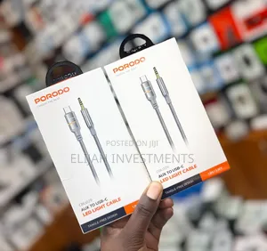 Porodo Aux to Usb-C Led Light Cable