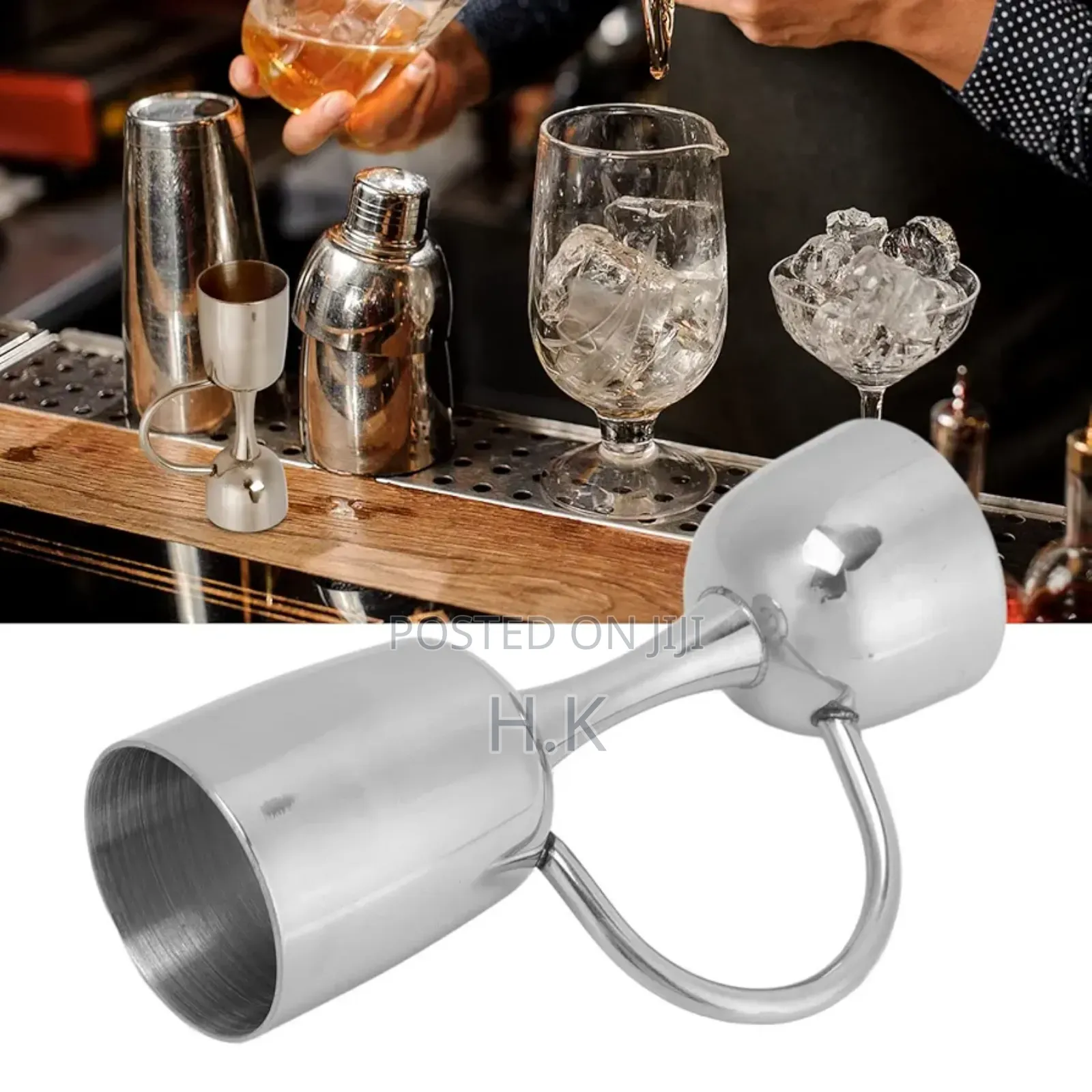 Stainless Steel Bar Jigger With a Handle