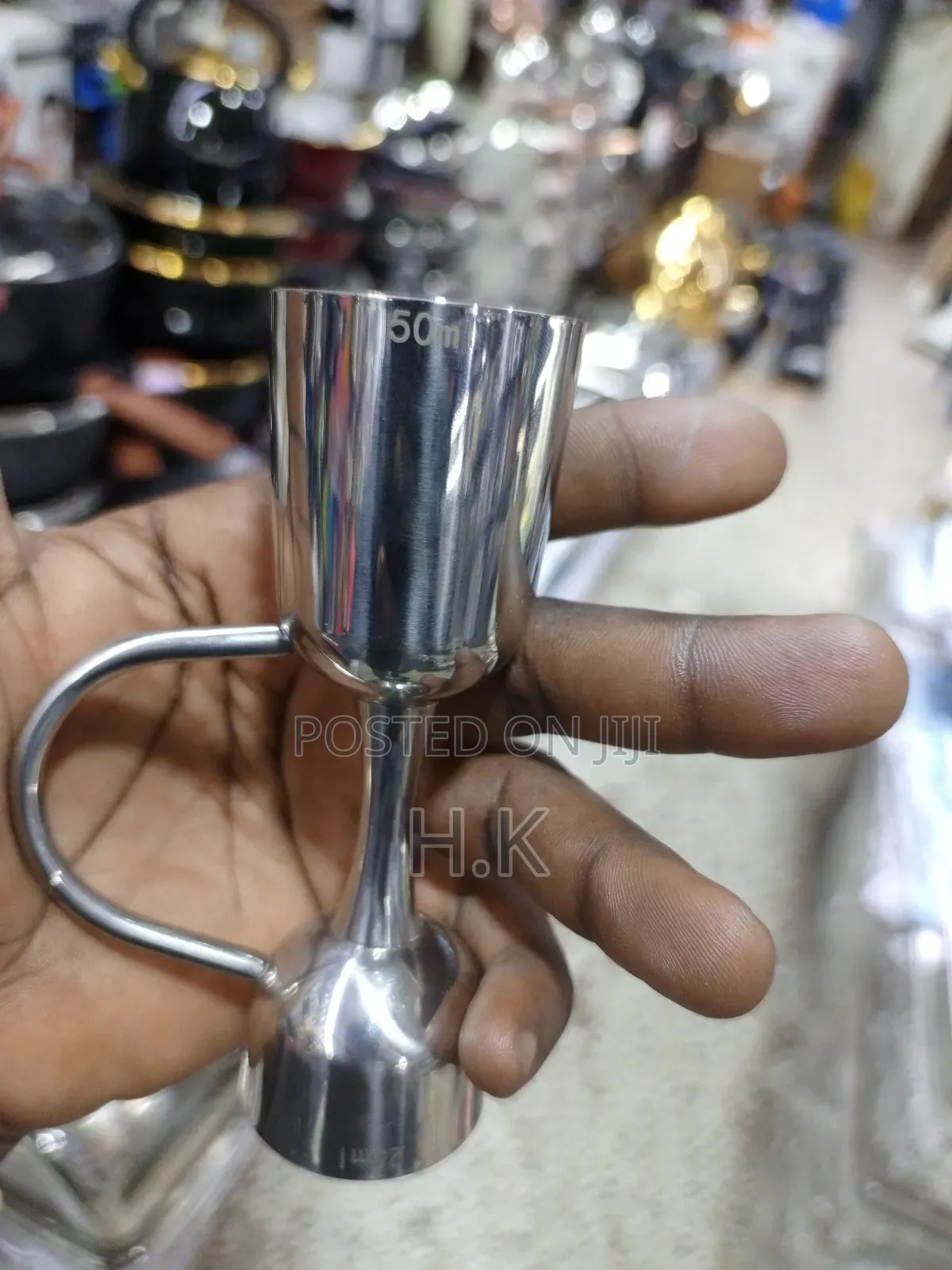 Stainless Steel Bar Jigger With a Handle