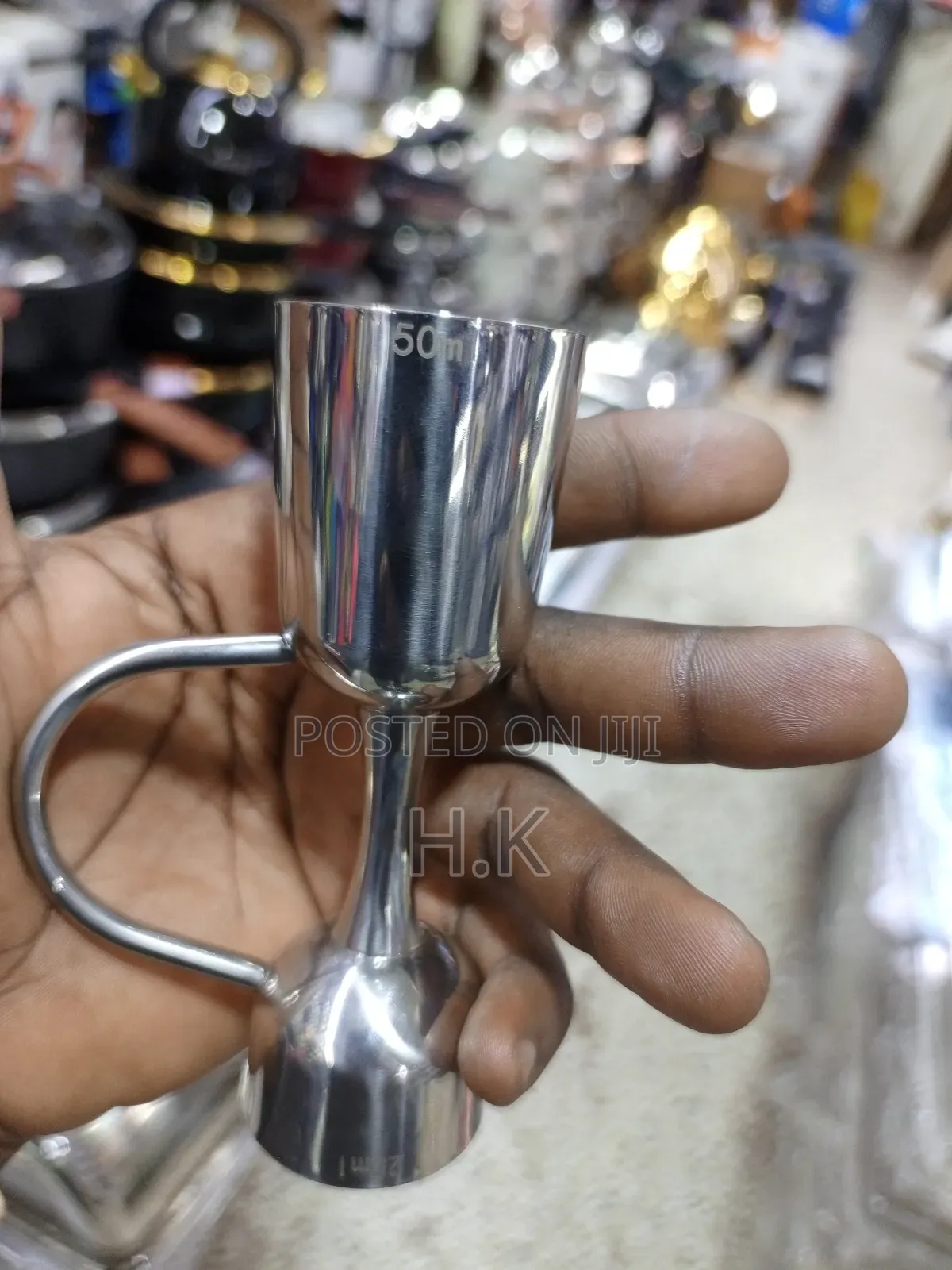 Stainless Steel Bar Jigger With a Handle