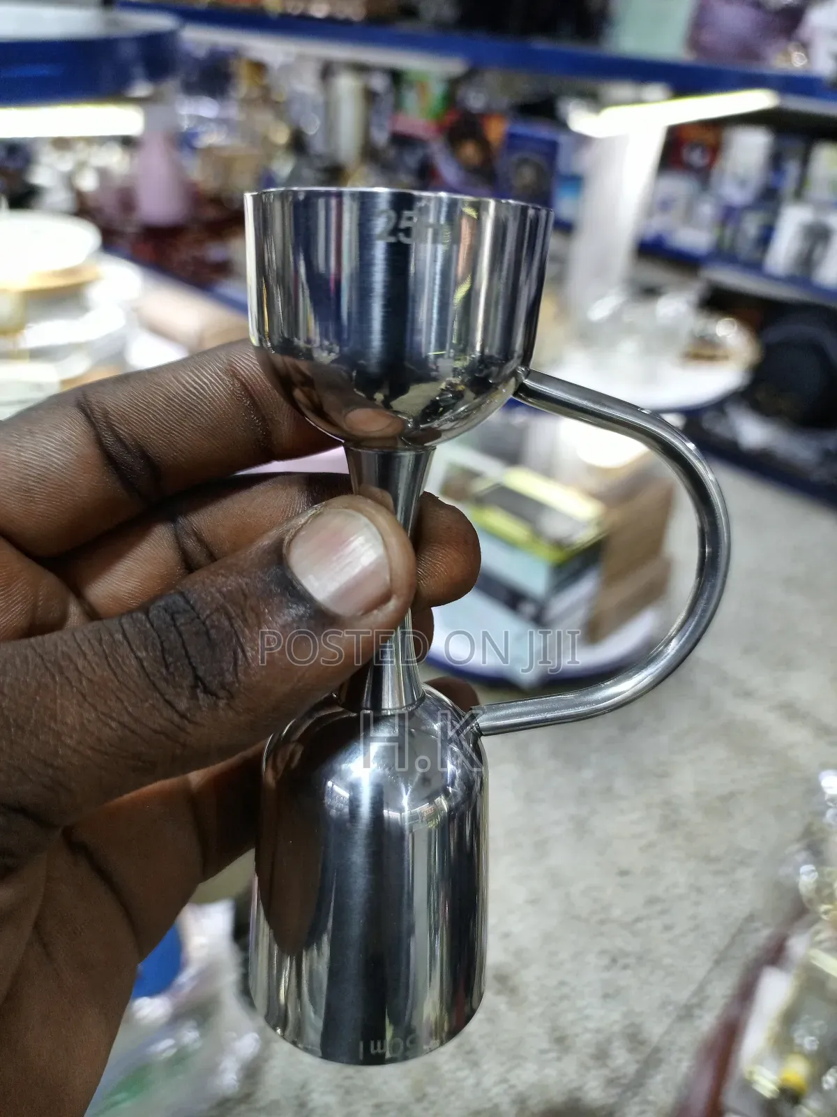Stainless Steel Bar Jigger With a Handle