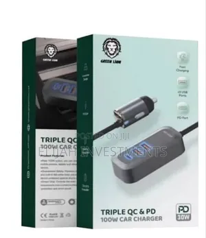 Green Lion Triple Qc Pd 100w Car Charger