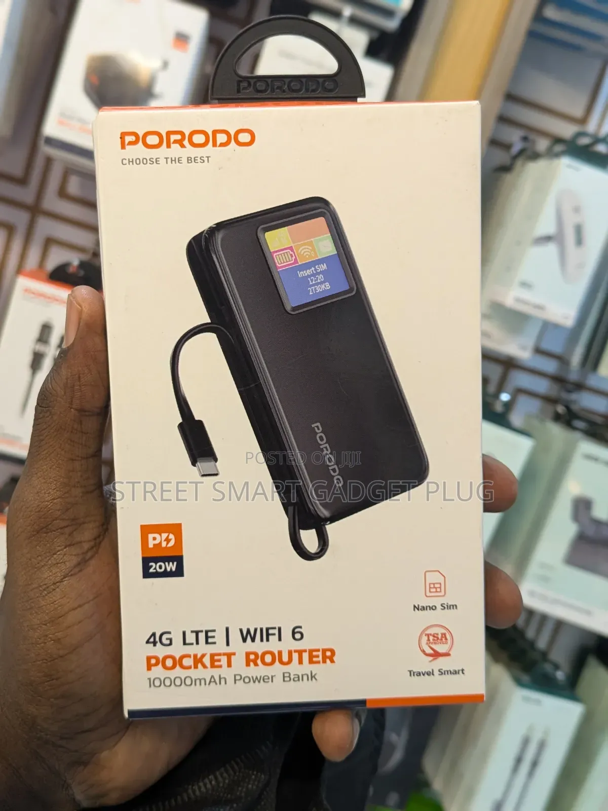 Porodo 4g Wifi 6 Pocket Router Power Bank 10000mah