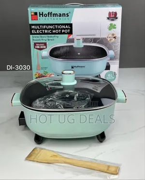 Hoffmans 6 Litre Nonstick Electric Skillet Hot Pot Saucepan -fryingpan
