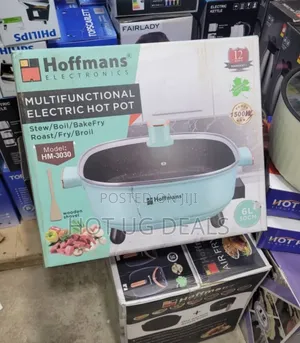 Hoffmans 6 Litre Nonstick Electric Skillet Hot Pot Saucepan -fryingpan