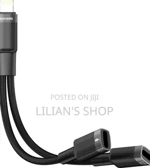 Porodo Lightning Connector Audio Charge Adapter-