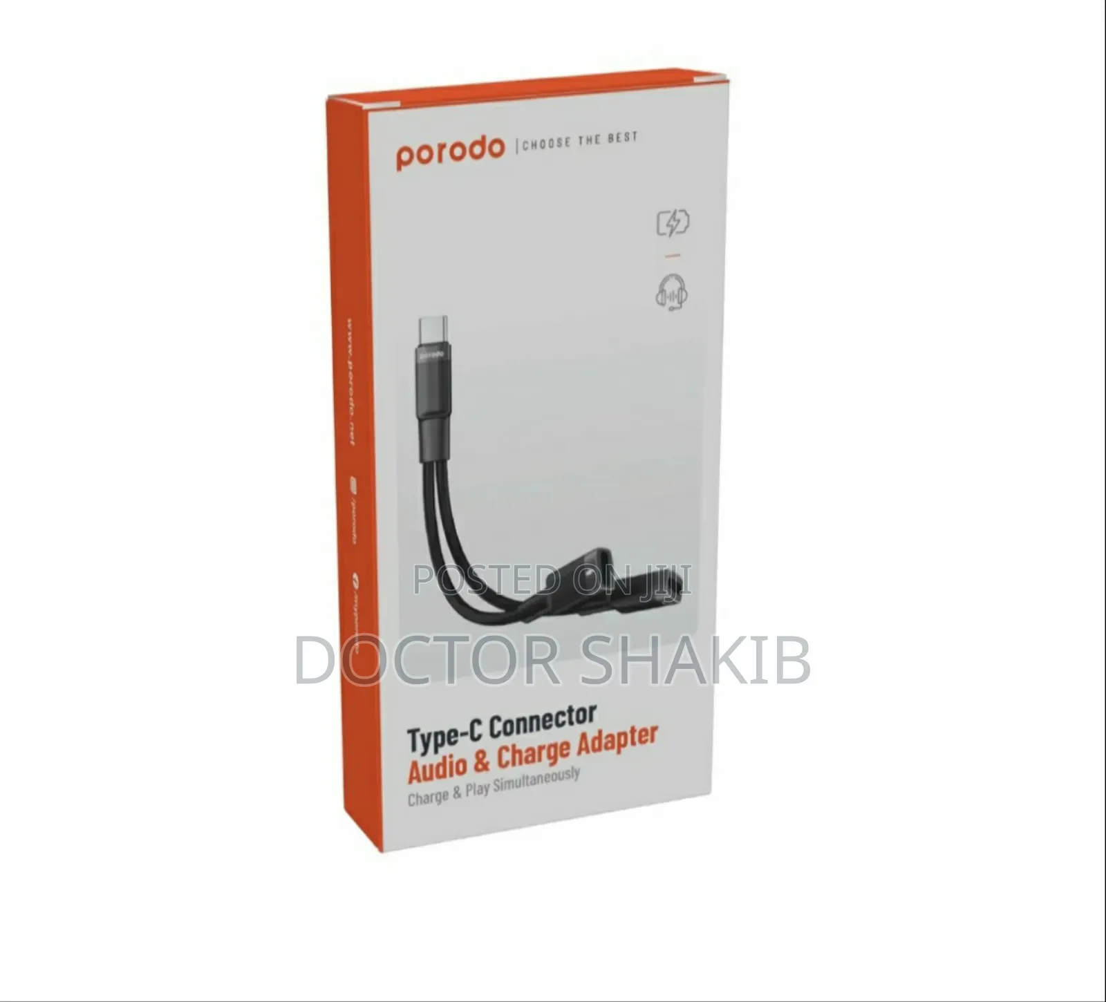 New Porodo Type-C Connector Audio Charge Adapter.
