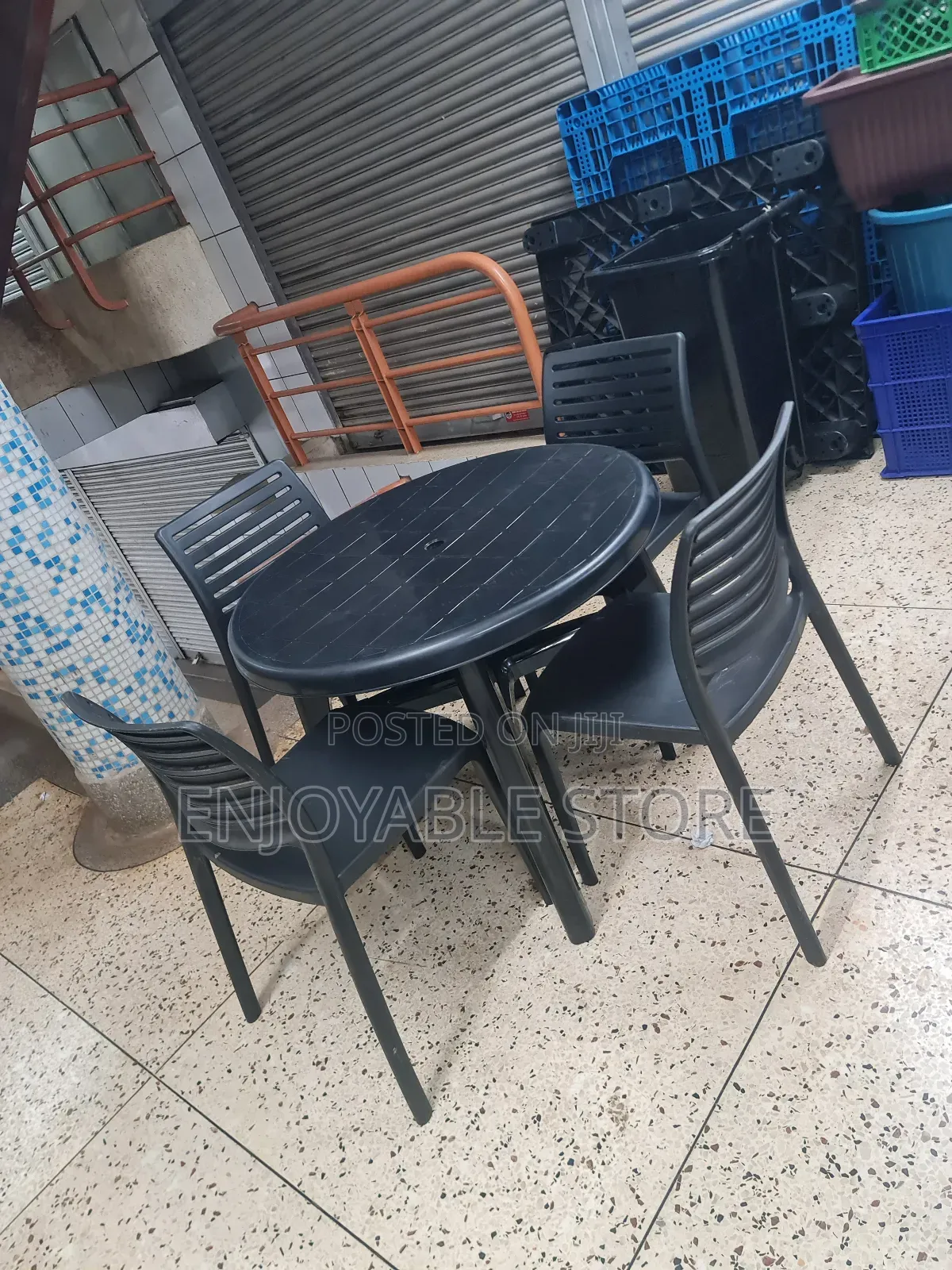 Beach Garden Plastic Chairs and Table Set