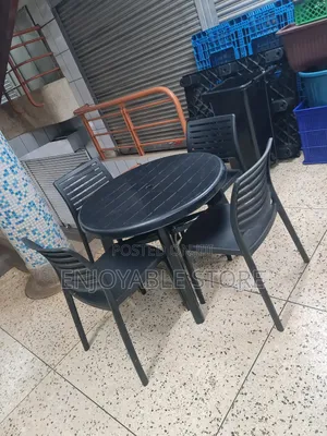 Beach Garden Plastic Chairs and Table Set