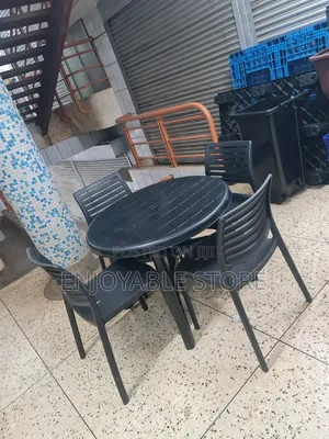 Beach Garden Plastic Chairs and Table Set