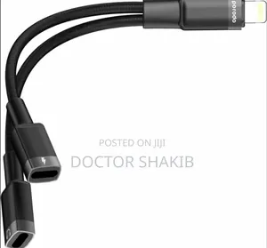 Brand New Porodo Lightning Connector Audio Charge Adapter