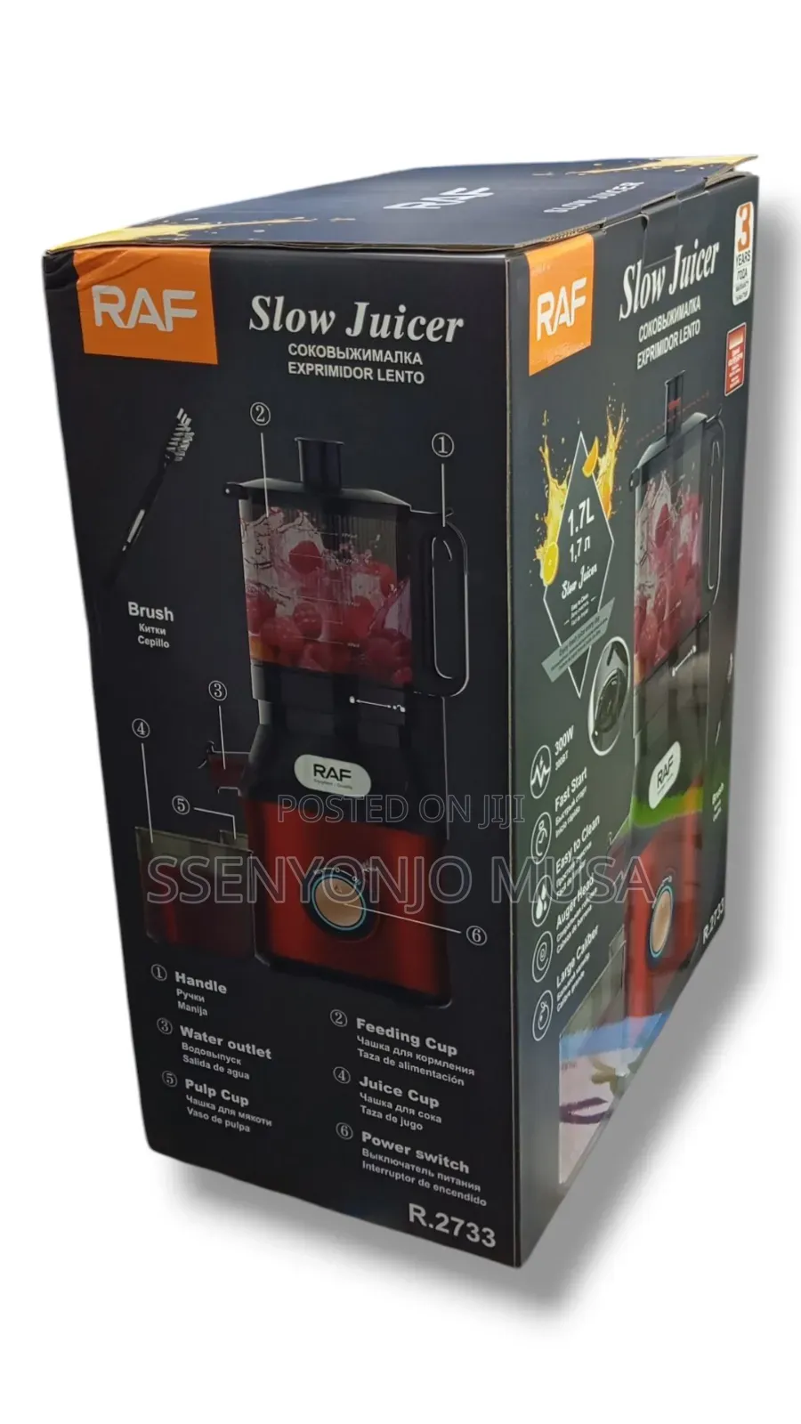 Raf Slow Juicer 300w | Large Caliber 141mm | Stainless Steel Filter