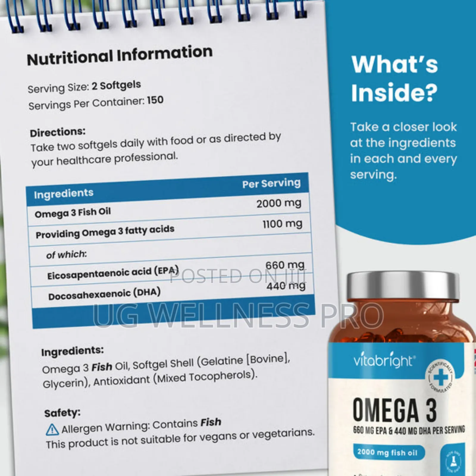 Vitabright Omega 3 Capsules 5 Month Supply