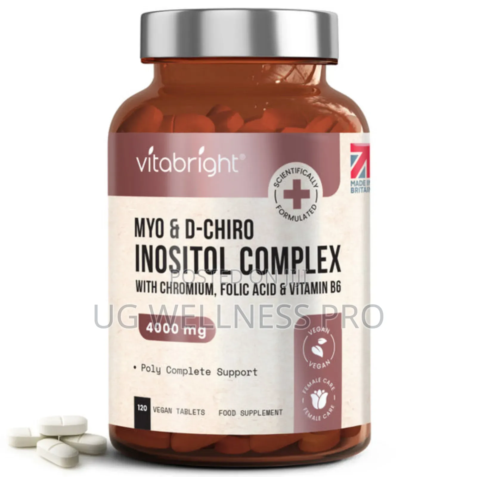 Vitabright Chewable Myo Inositol D Chiro Inositol 1 Month Supply