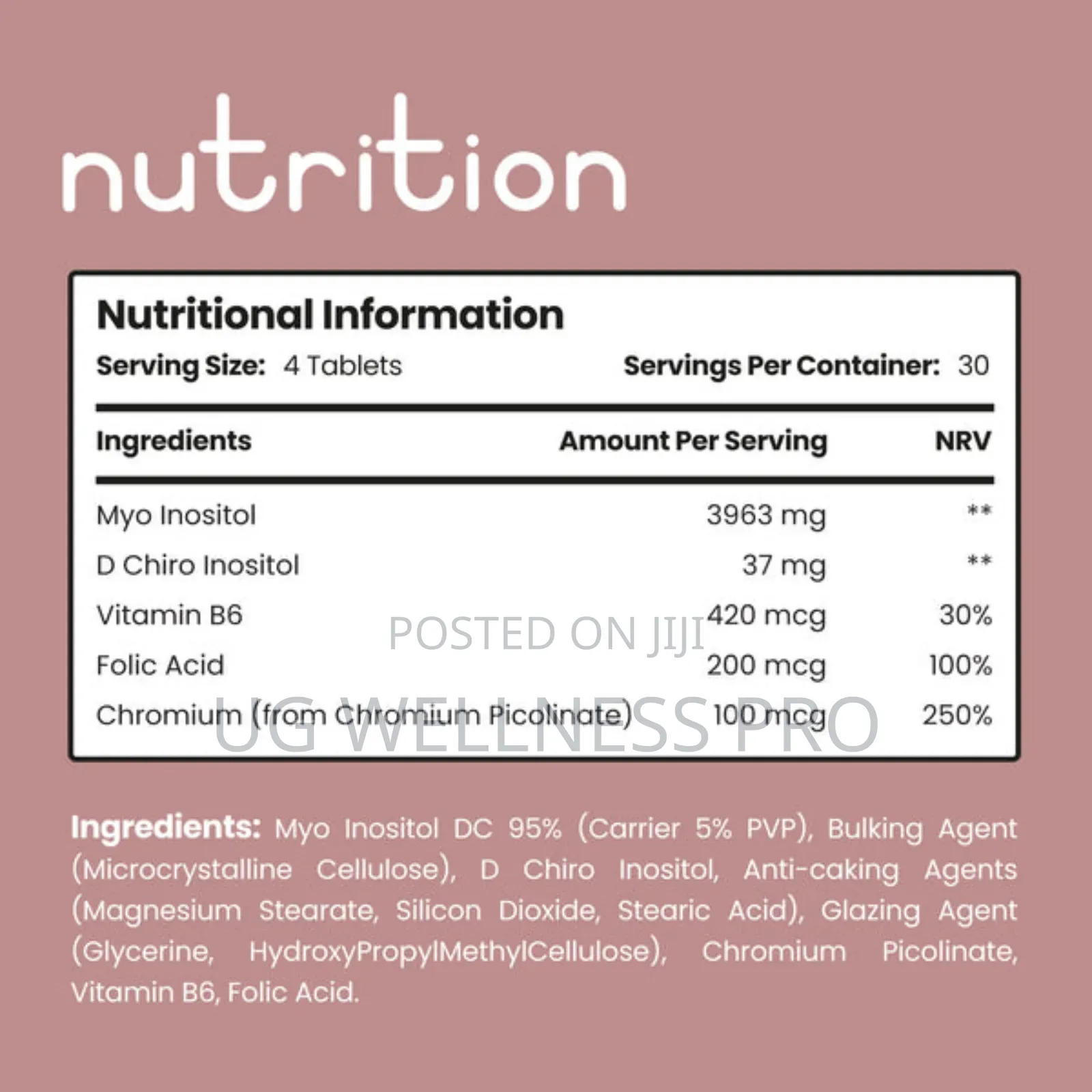 Vitabright Chewable Myo Inositol D Chiro Inositol 1 Month Supply