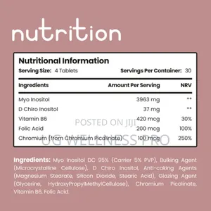 Vitabright Chewable Myo Inositol D Chiro Inositol 1 Month Supply