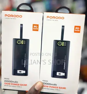 Porodo 20,000mah 130w Power Bank Pb066