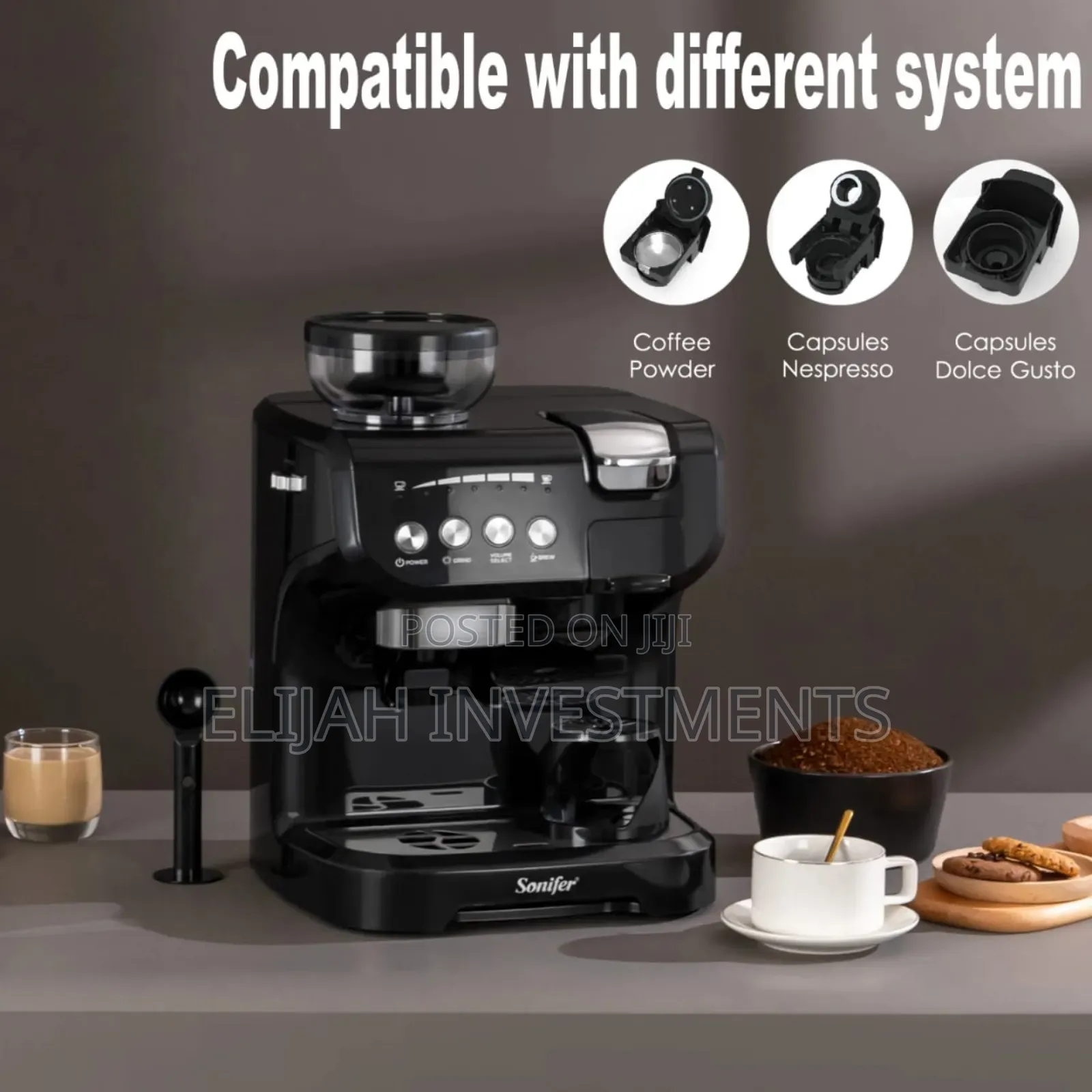 Sonifer Multi Capsule Coffee Machine With Grinding, Model Sf-3570.