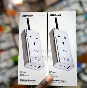 Green Lion 67w Gan Premium Ac Socket - Grey