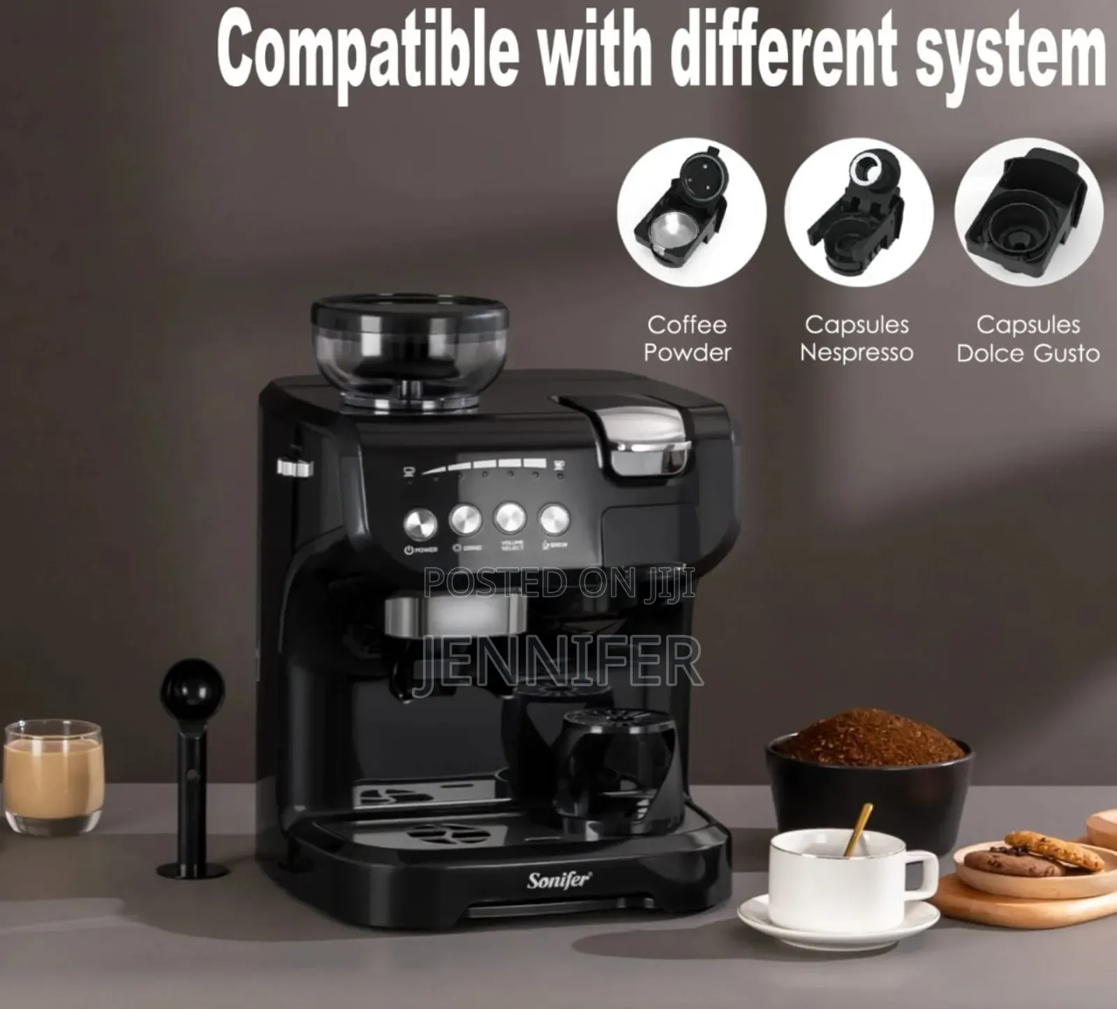 Sonifer Multi Capsule Coffee Machine With Grinding, Model Sf-3570.