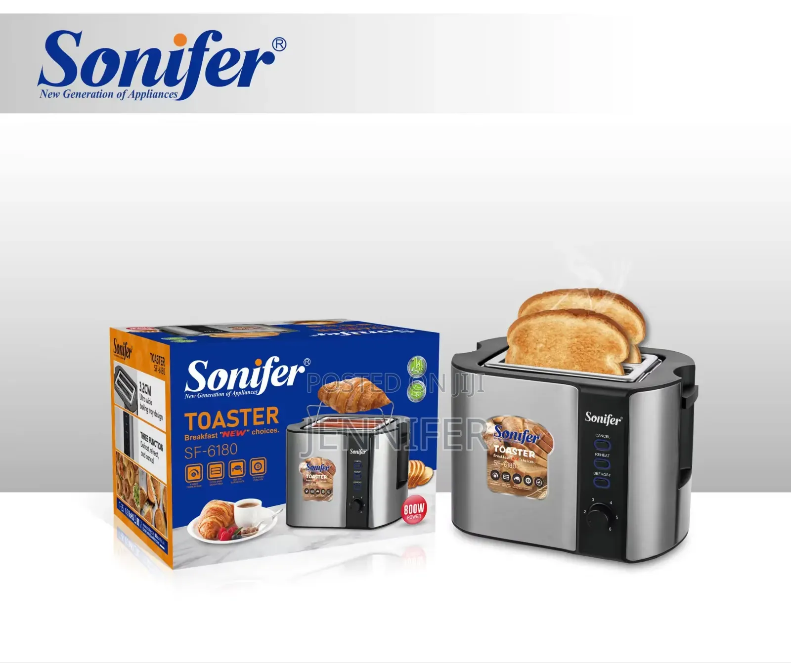 Sonifer 2 Slices Bread Toaster With Grill Rack