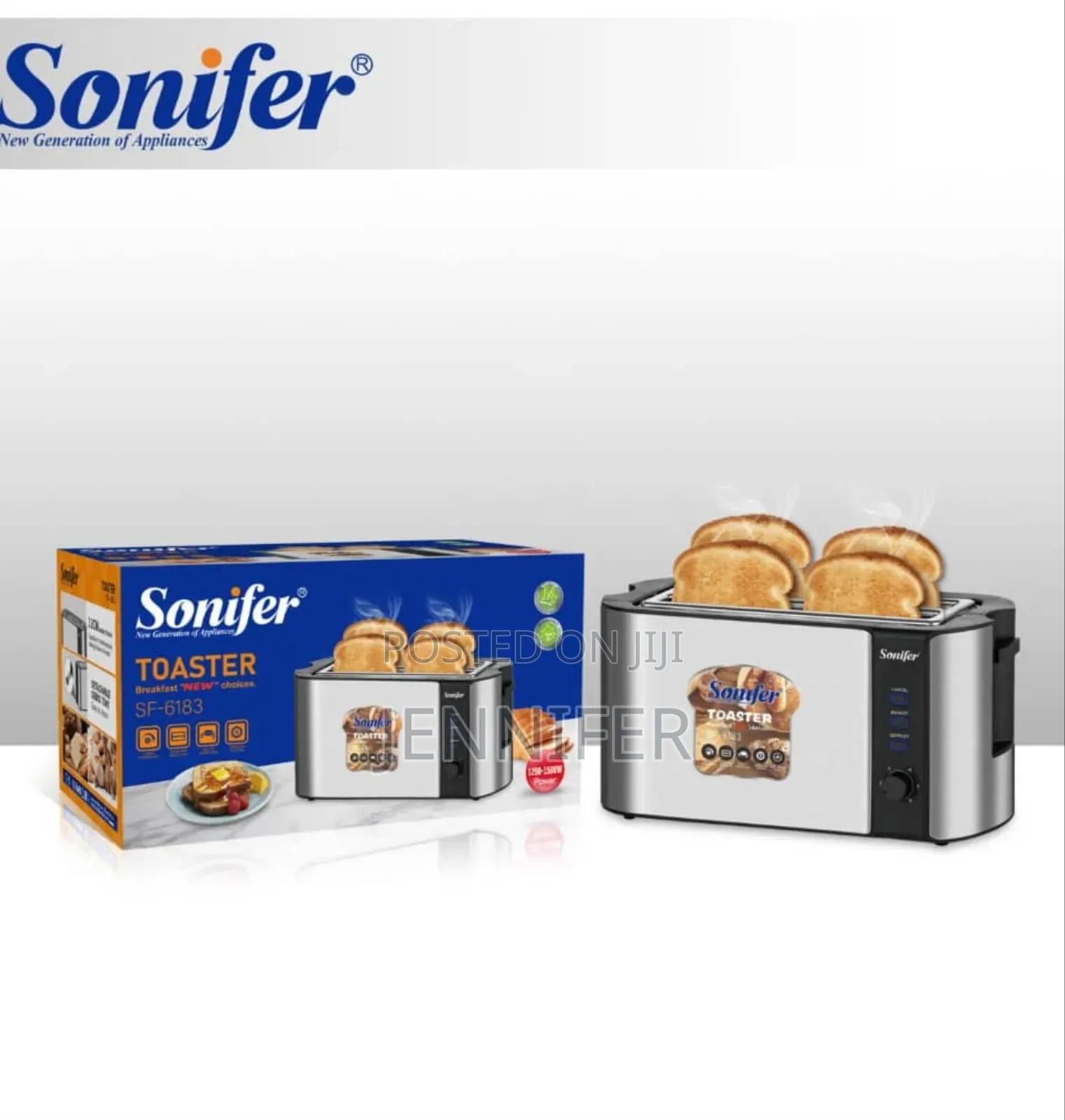 Sonifer 4-Slice Bread Toaster With Baking Rack