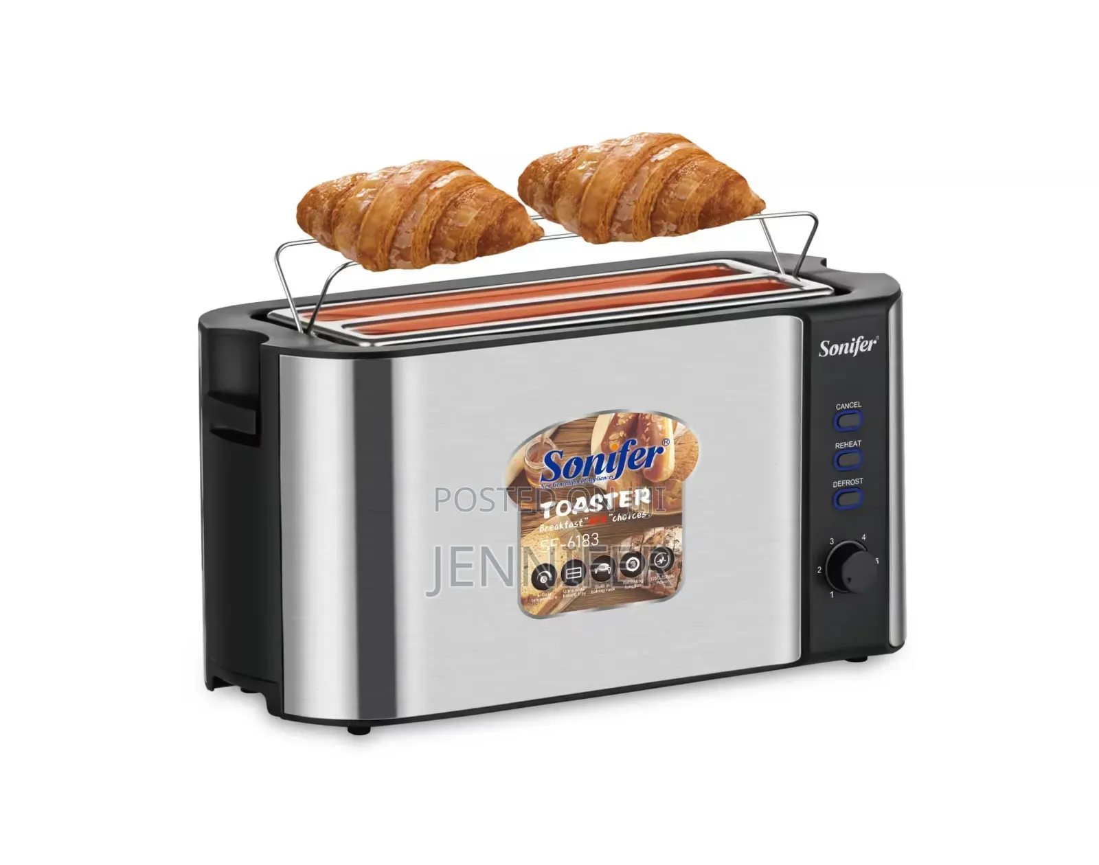 Sonifer 4-Slice Bread Toaster With Baking Rack