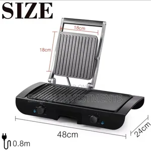 Sonifer 2-in-1 Electric Grill With Both a Baking Plate and Frying Pan