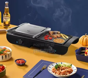 Sonifer 2-in-1 Electric Grill With Both a Baking Plate and Frying Pan