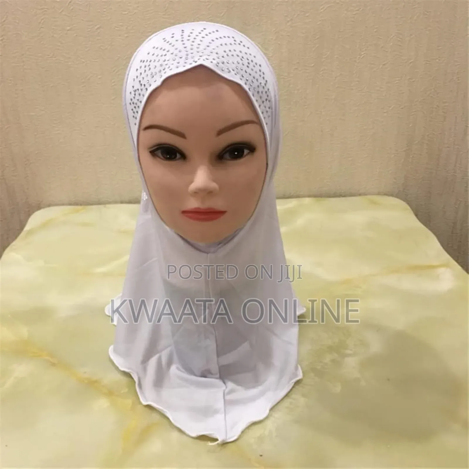 Girls Petty Coat With Lace on Kids Pull on Islamic Scarf Head Wrap