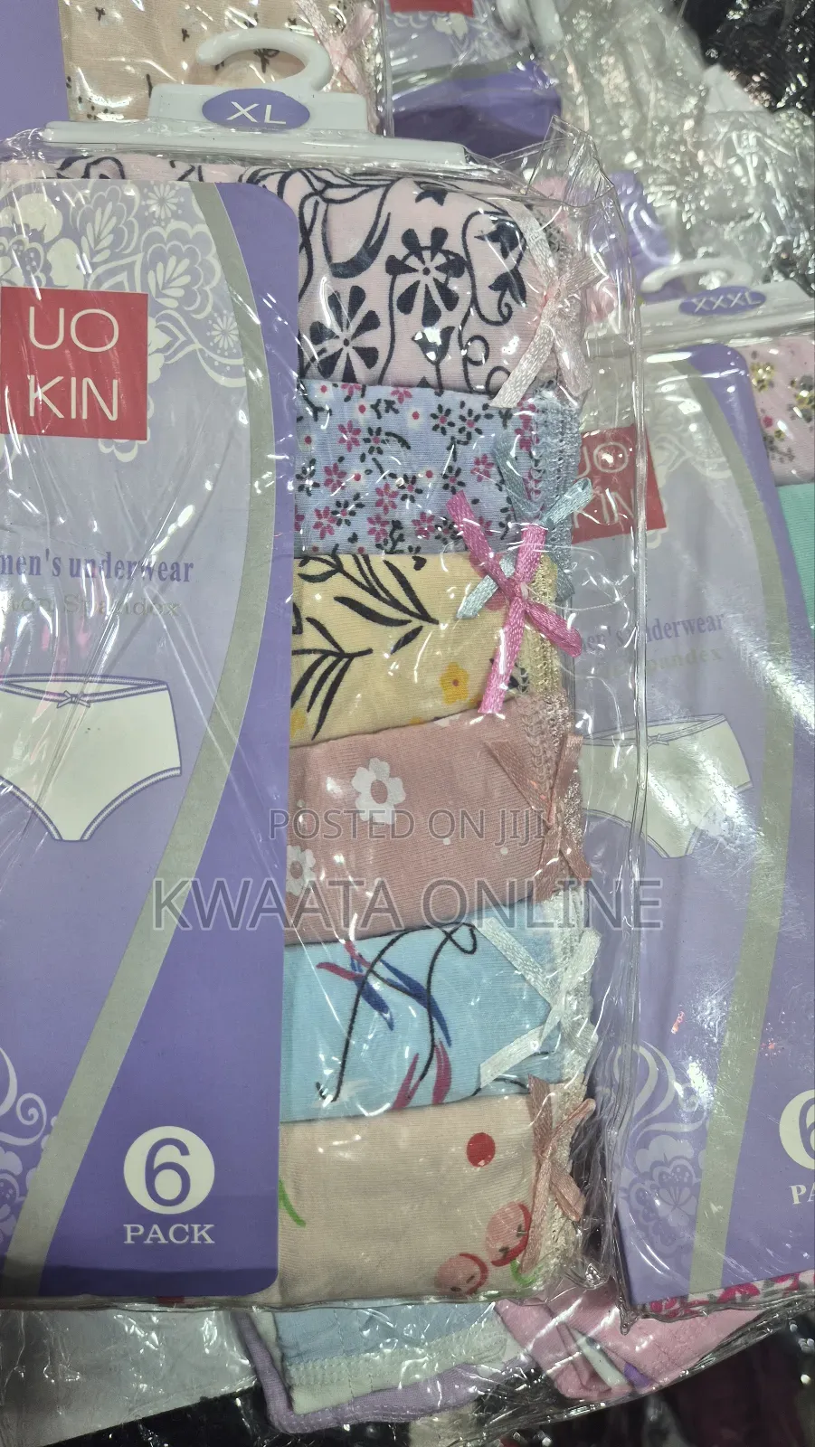6 Piece Pack Uo Kin Cotton Seamless Women Panties Mid Waist Underpants