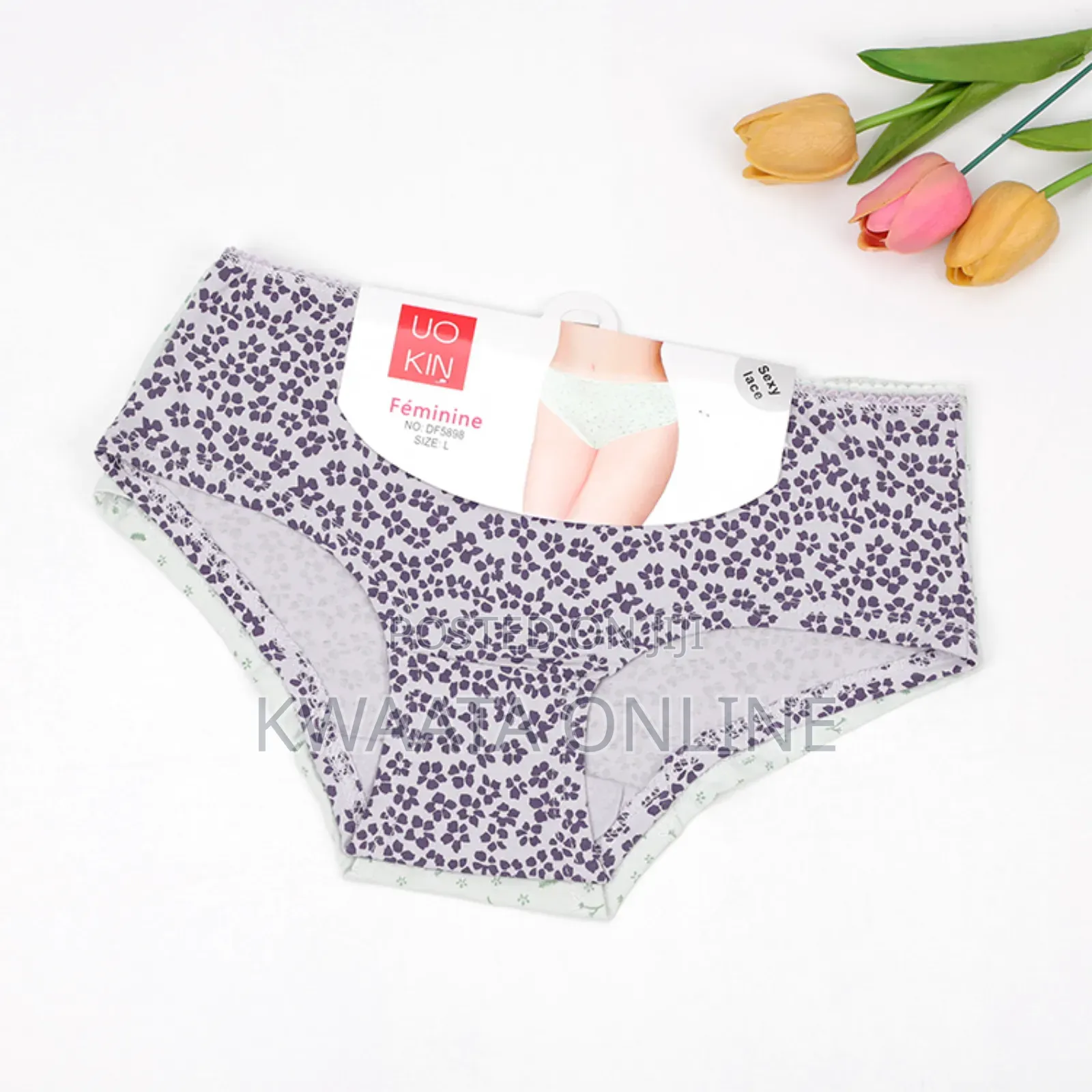 6 Piece Pack Uo Kin Cotton Seamless Women Panties Mid Waist Underpants