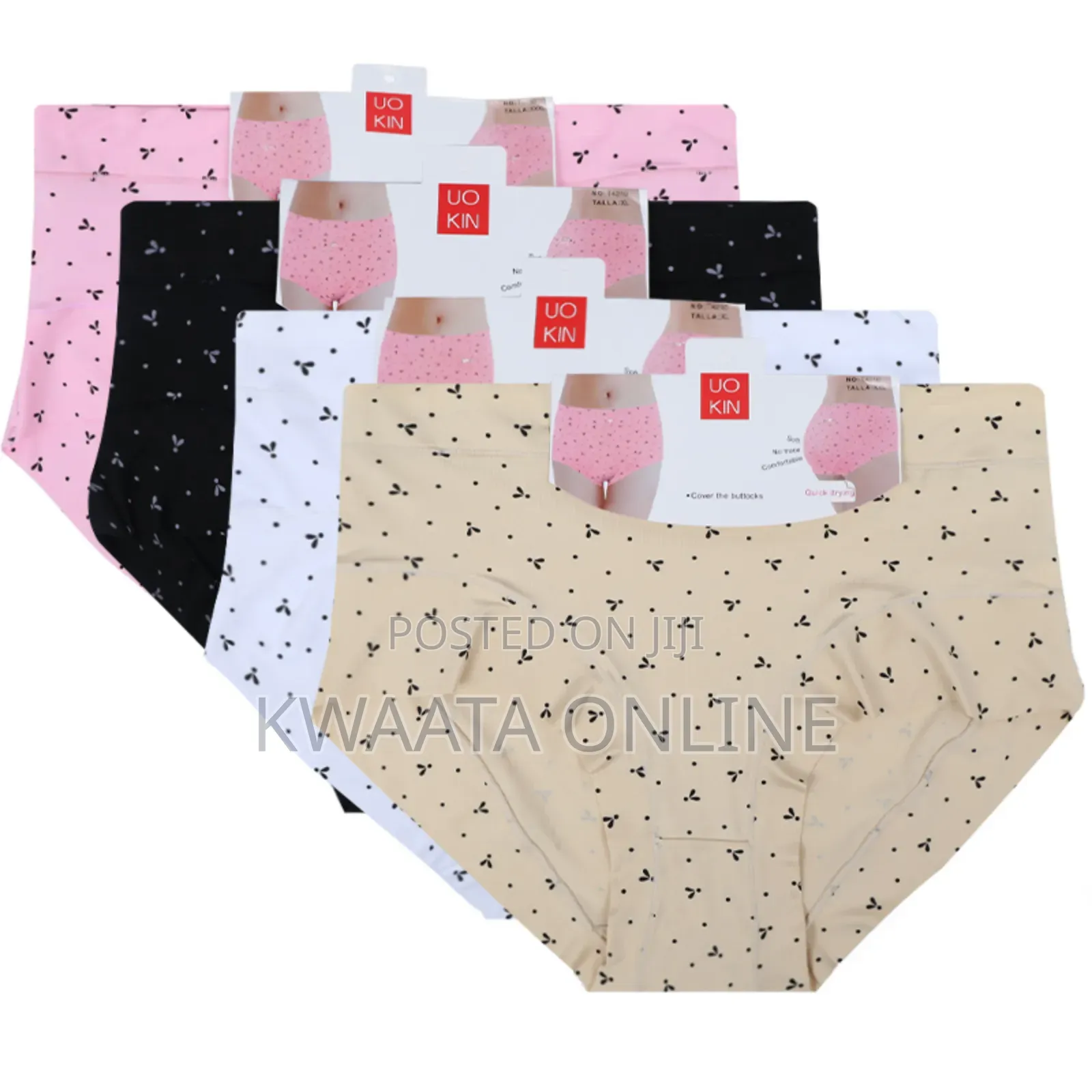 6 Piece Pack Uo Kin Cotton Seamless Women Panties Mid Waist Underpants