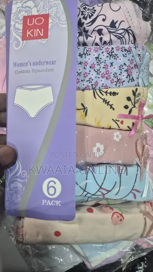 6 Piece Pack Uo Kin Cotton Seamless Women Panties Mid Waist Underpants