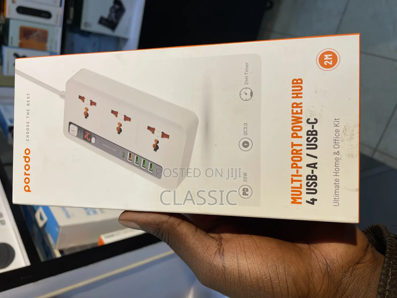 Porodo Multi-Port Power Hub 4 Usb -a/-C Ultimate Home Office Kit 2m
