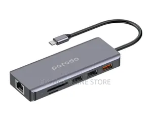 Porodo 9 in 1 Ethernet Usb -C Hub