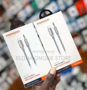 Porodo Aux to Usb-C Led Light Cable