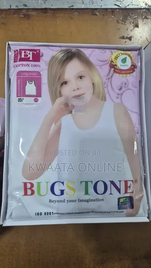 1 Piece Bugstone Kids Girls 100% Cotton Vest, Super Soft Sleeveless