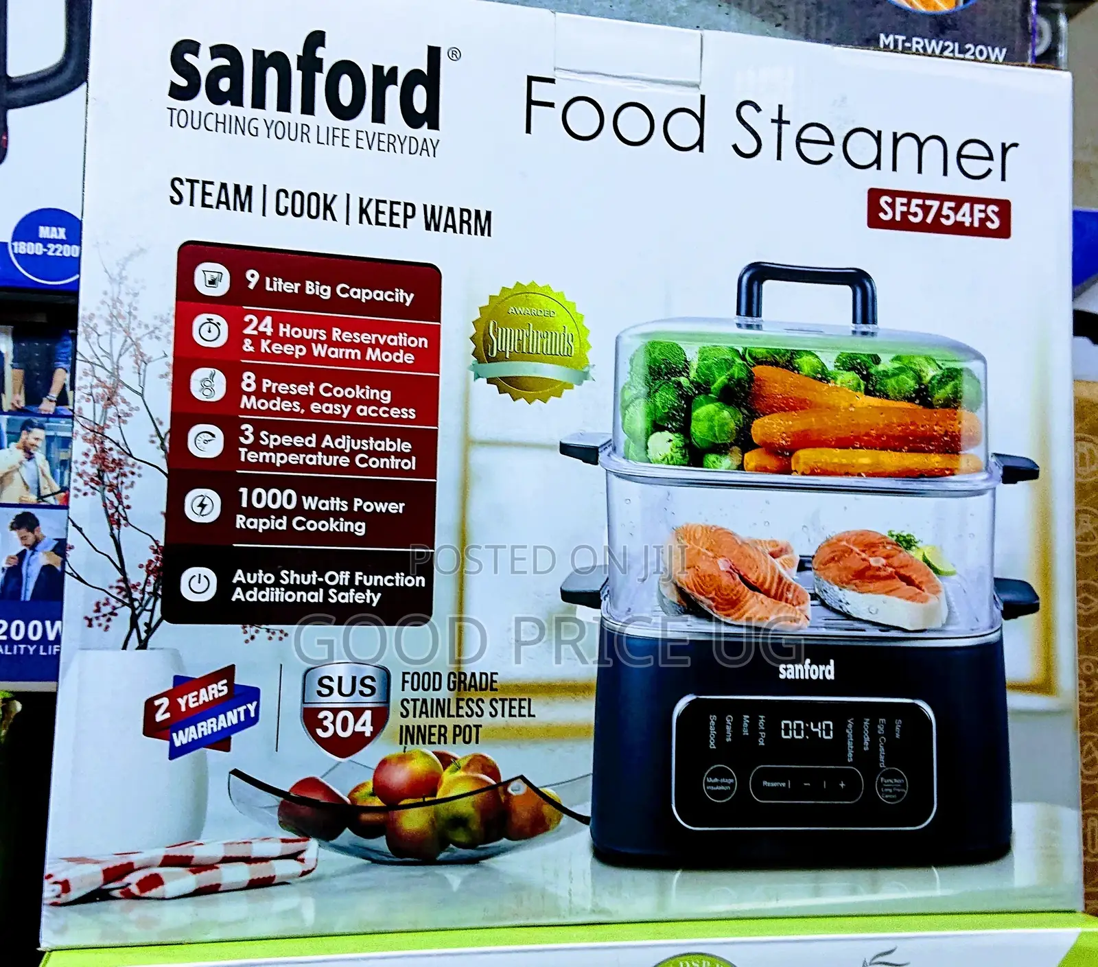 Sanford Food Steamer 2layers 9l Capacity