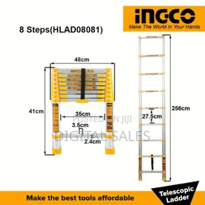 Ingco Hlad08121-Telescopic Ladder-Orange
