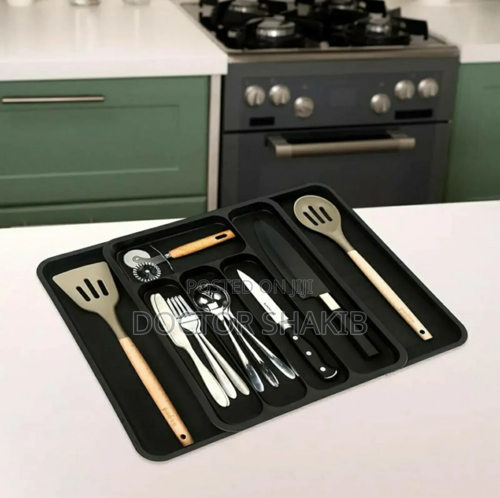 Unique Space Saving Adjustable Kitchen Silverware Drawer Organiser