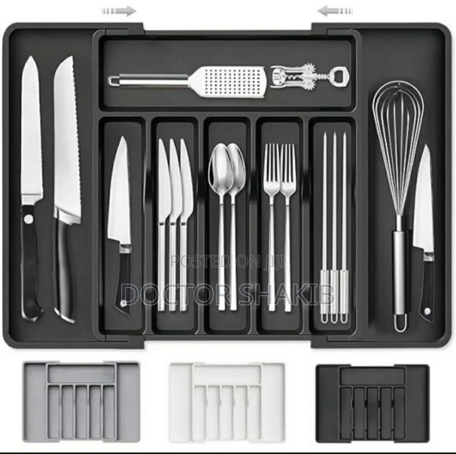 Unique Space Saving Adjustable Kitchen Silverware Drawer Organiser