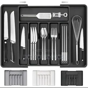 Unique Space Saving Adjustable Kitchen Silverware Drawer Organiser